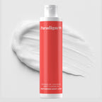 Paradigm 99 moisturizing body lotion bottle on a white background with swatch. 